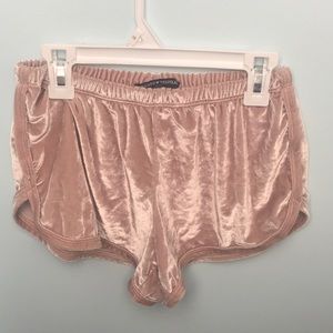 Brandy Melville Pink Velvet Shorts